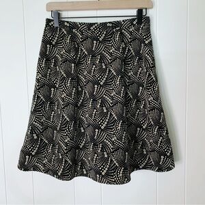 Vintage JM Studio Black & Cream Patterned A Line Skirt S